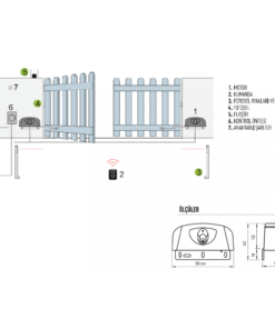 Nice Dairesel Kapı Motoru, Hyppo 7005 Kit